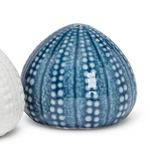 Coastal Ball Urchin Nautical Porcelain Salt & Pepper Shakers - Picture 2 of 5